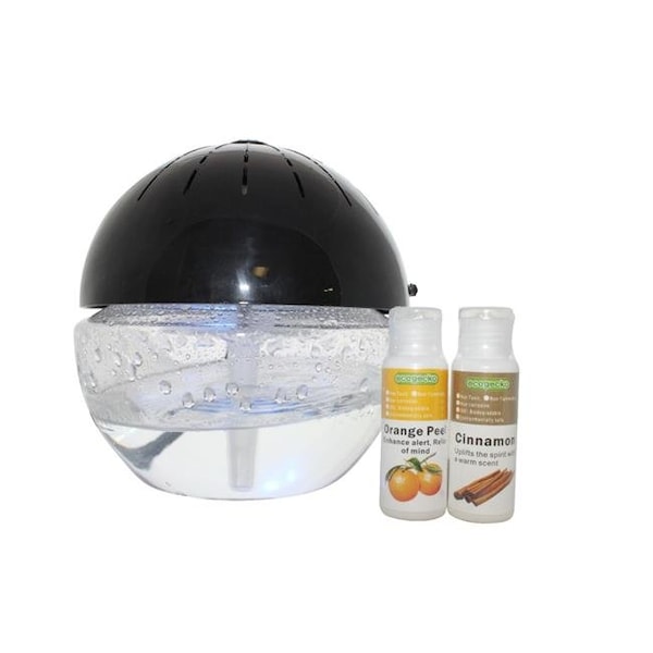 Ecogecko EcoGecko 75002-2PACK-75606-Black 30ml Earth Globe Glowing Water Air Washer & Revitalizer; Black - Pack of 2 75002-2PACK-75606-Black - main